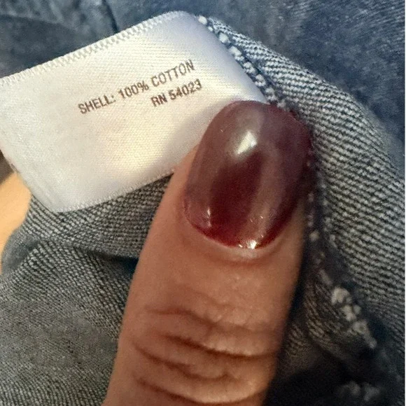 Old Navy Womens Chambray Denim Shirt Dress Small Button Front Pockets Coquette - Picture 7 of 7